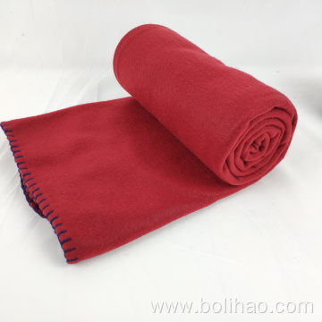 70% recycled polyester solid color soft polar fleece blankets bulk